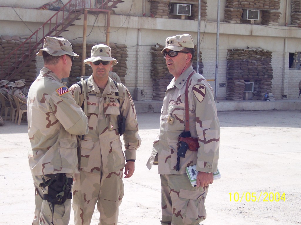 LTC Michael Baumann with First Cavalry Division leadership in Baghdad, 2004